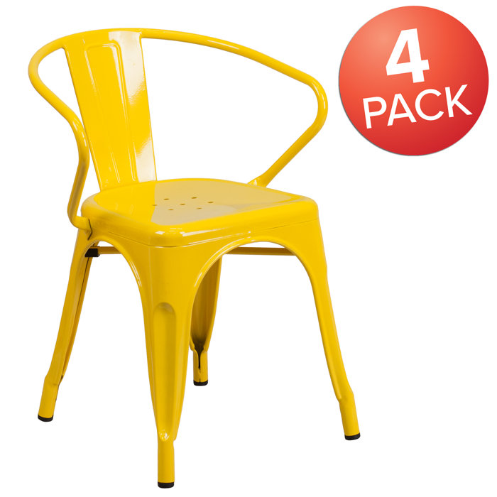 Ivy Bronx Joubert Metal IndoorOutdoor Chair with Arms & Reviews Wayfair